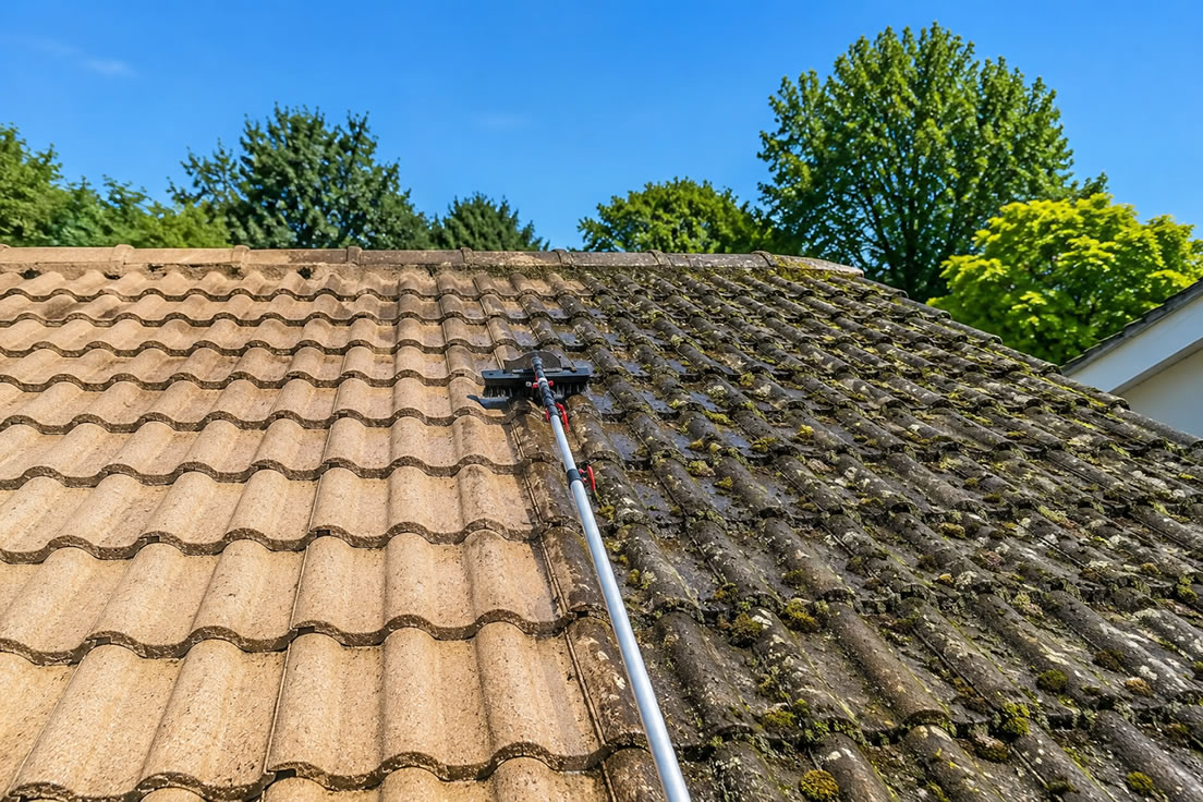Moss removal from tile roof UK