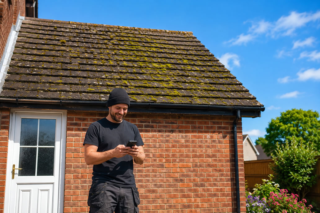Roof cleaning job leads in mobile app - tradesman UK